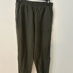 Zara Olive joggers with sparkle piping